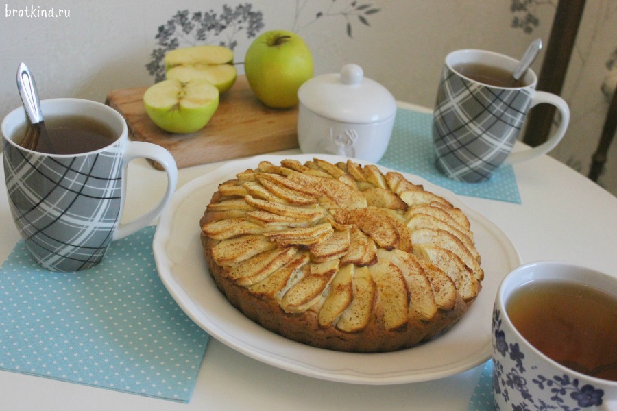Рецепт яблочного пирога без яиц